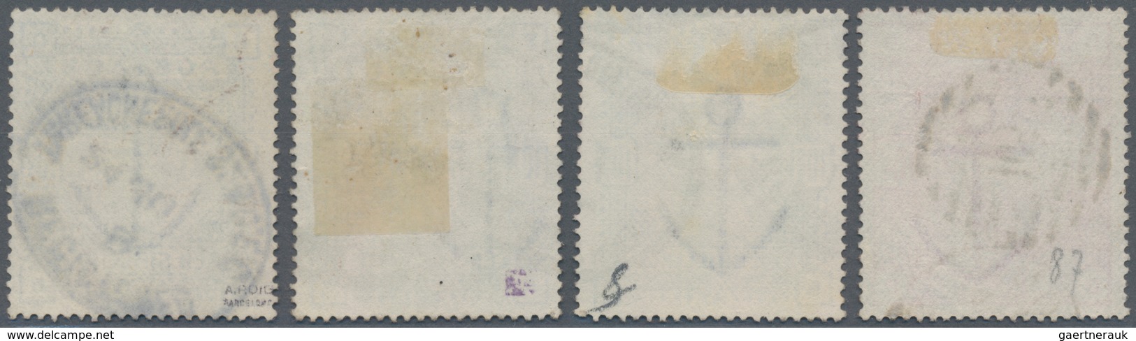 Großbritannien: 1883, QV On White Paper With Wmk. Large Anchor Four Stamps Incl. 5s. Crimson (letter - Sonstige & Ohne Zuordnung