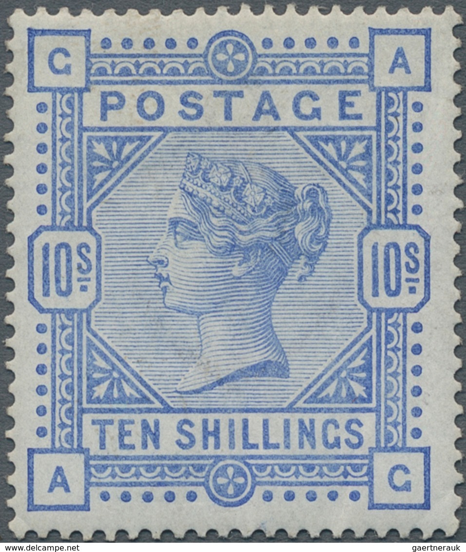 Großbritannien: 1883, 10s. Ultramarine, Wm. Anchor, Lettered A-G, Fresh Colour And Well Perforated, - Sonstige & Ohne Zuordnung