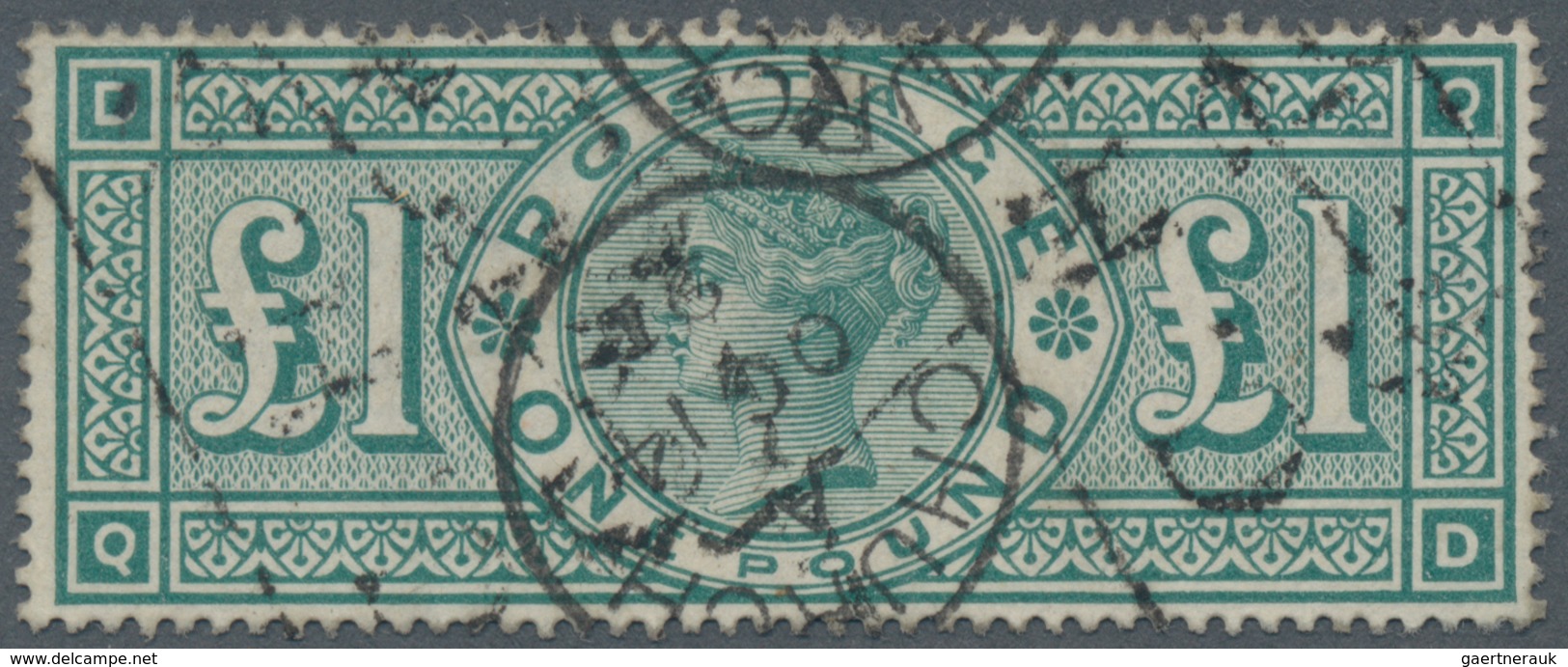 Großbritannien: 1891, £1 Green, Well Perforated, Fine Used Copy. SG £800. - Sonstige & Ohne Zuordnung