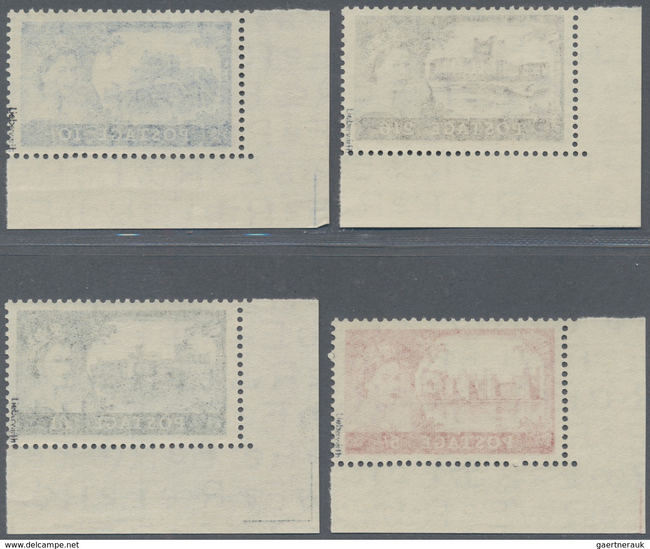 Großbritannien: 1955, QEII Definitives "Castles", Waterlow Printing, Complete Set Of Four Values Fro - Other & Unclassified