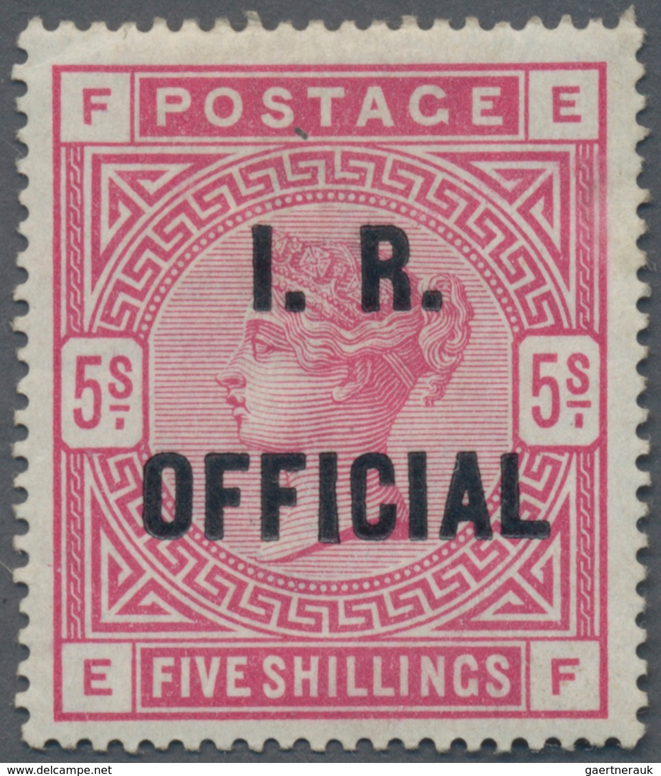Großbritannien - Dienstmarken: 1890, I.R.OFFICIAL, QV 5s. Rose, Fresh Colour And Normally Perforated - Officials