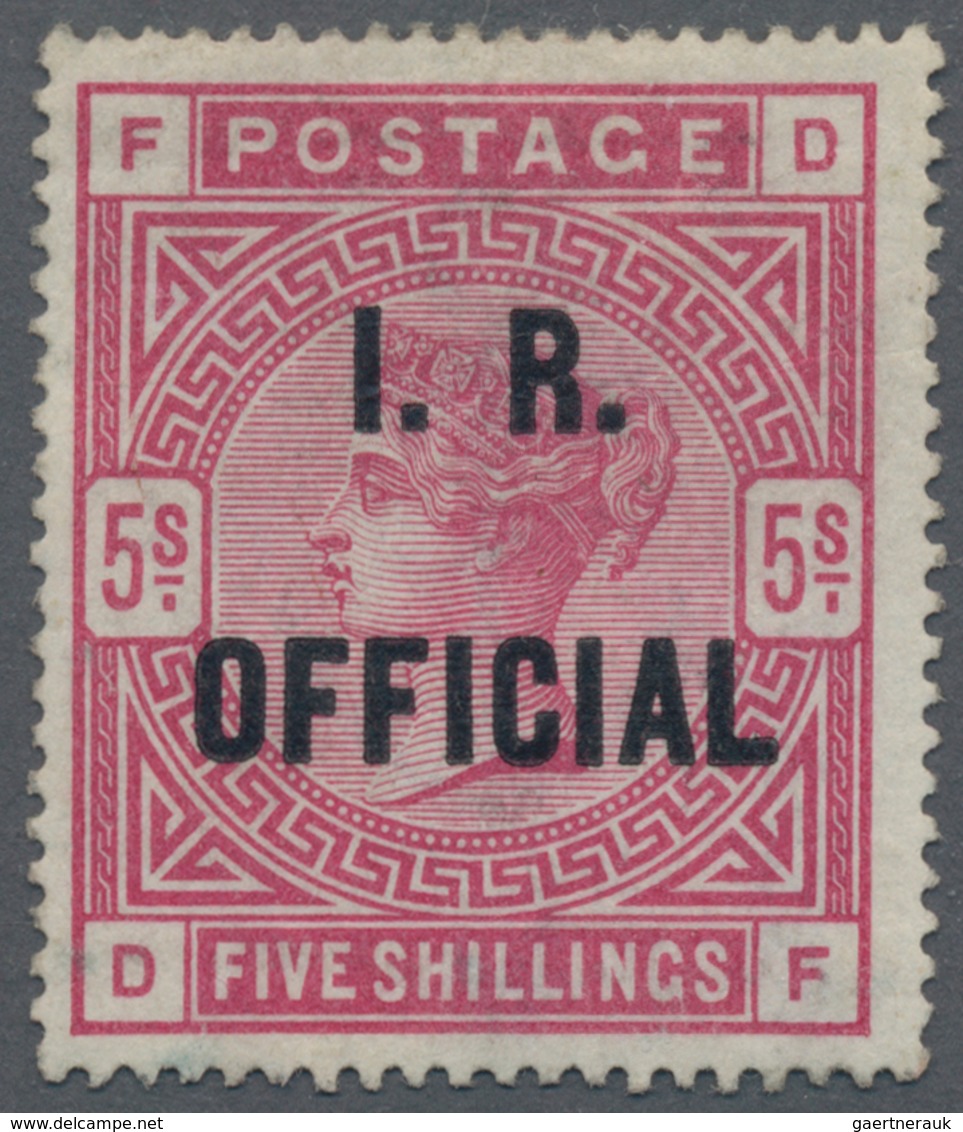 Großbritannien - Dienstmarken: 1890, Inland Revenue, QV 5s. Rose, Fresh Colour And Normally Perforat - Dienstmarken