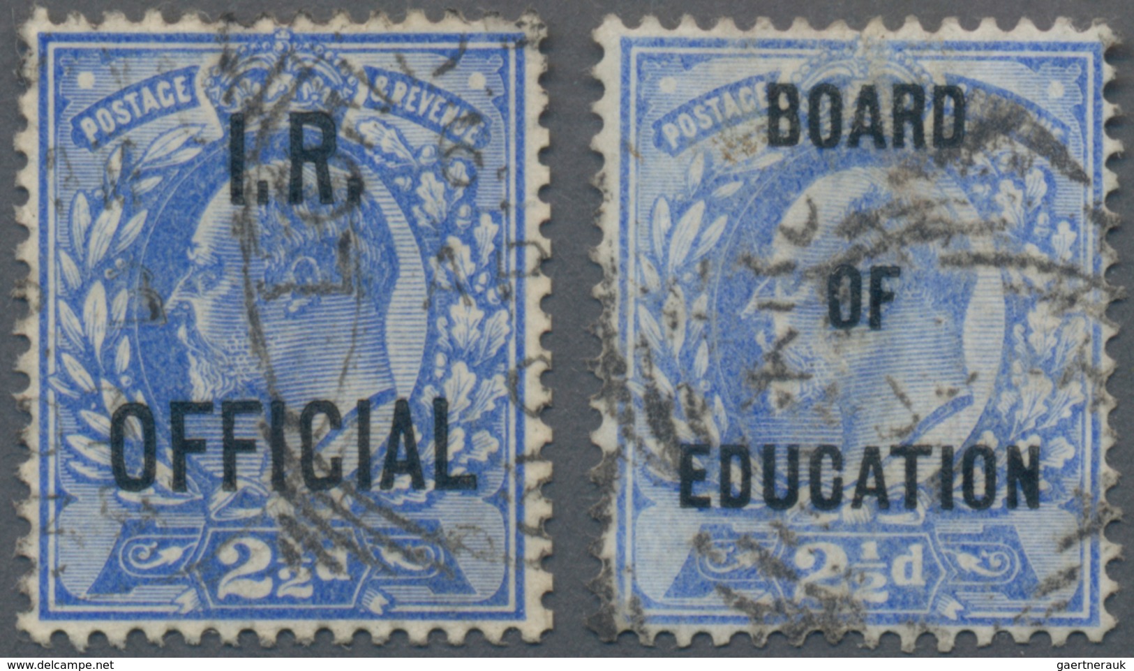 Großbritannien - Dienstmarken: 1902, KEVII, Inland Revenue 2½d. Ultramarine And Board Of Education 2 - Officials