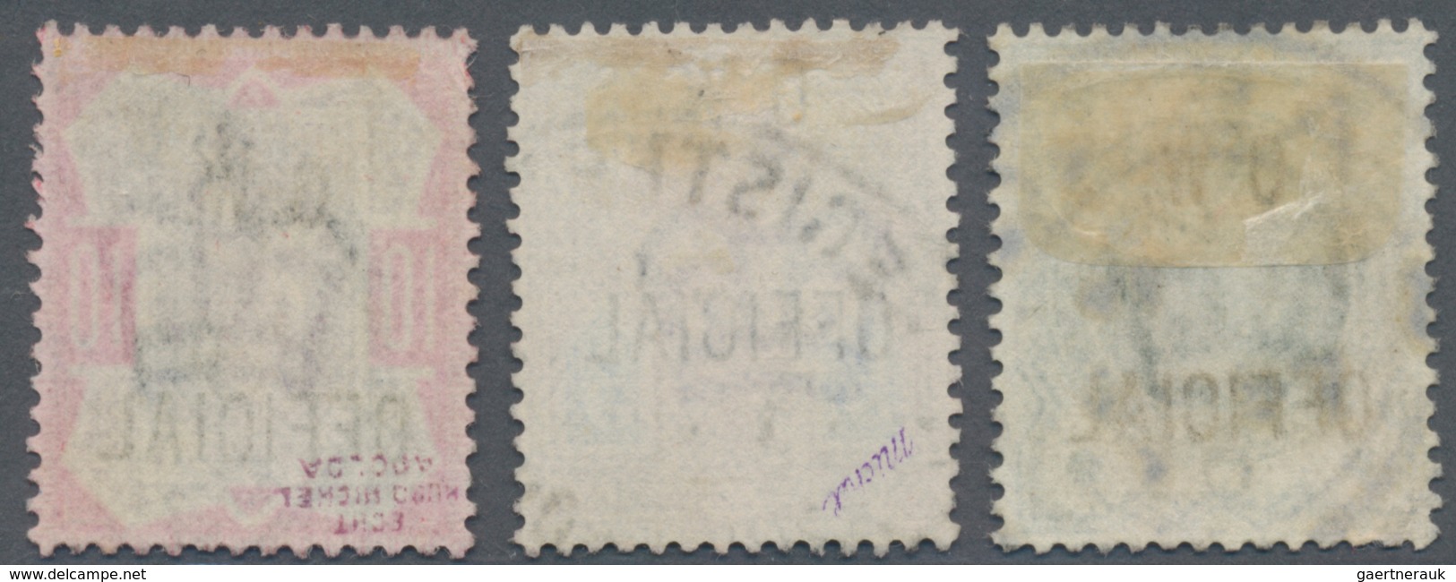 Großbritannien - Dienstmarken: 1902, Office Of Works, QV ½d. Blue-green, 5d. Dull Purple And 10d. Du - Dienstmarken