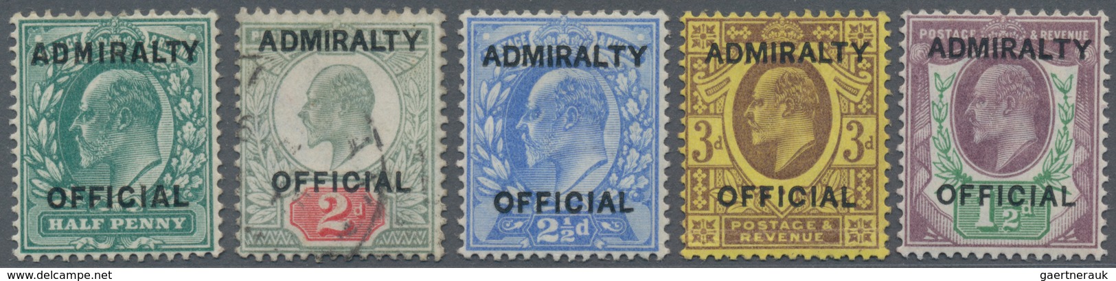 Großbritannien - Dienstmarken: 1903, Admirality, KEVII ½d. Blue-green Mint Original Gum (vertical Cr - Officials