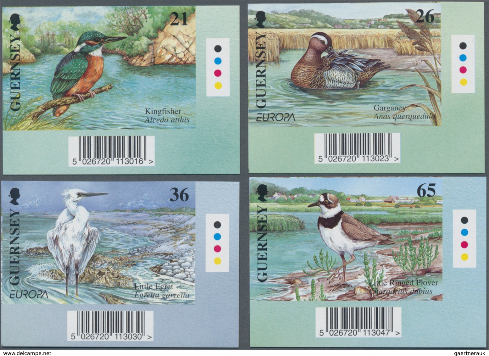 Großbritannien - Guernsey: 2001, Europa-CEPT 'Birds' Complete IMPERFORATE Set Of Four From Lower Rig - Guernsey