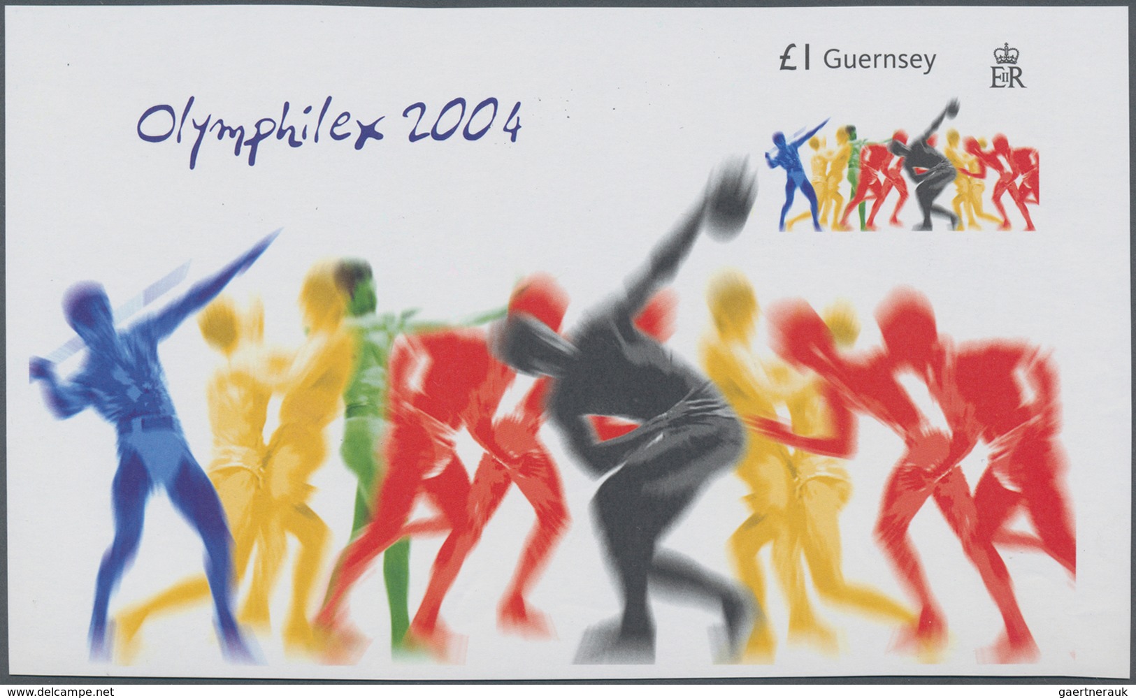 Großbritannien - Guernsey: 2004, Summer Olympics Athens Complete IMPERFORATE Set Of Four (discus, Ja - Guernsey