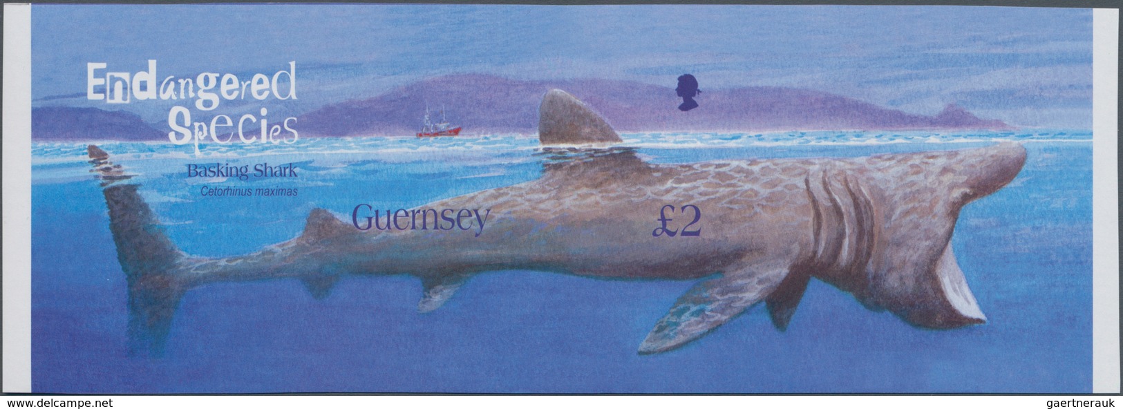 Großbritannien - Guernsey: 2005, Endangered Species £2 'Basking Shark (Cetorhinus Maximus)' IMPERFOR - Guernsey