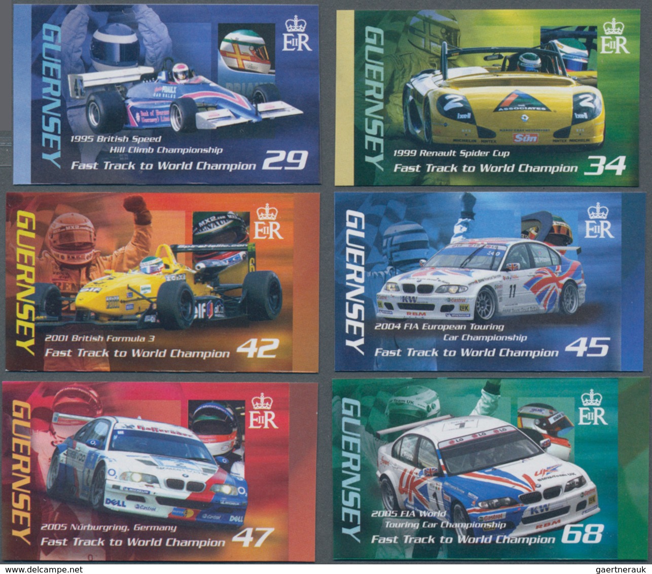 Großbritannien - Guernsey: 2006, Racing Car Driver Andy Priaulx Complete IMPERFORATE Set Of Six (win - Guernsey
