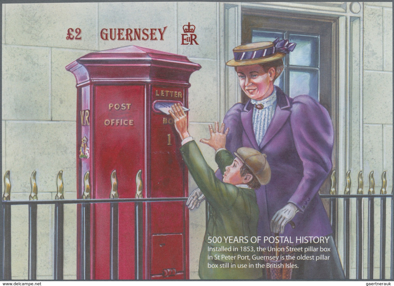 Großbritannien - Guernsey: 2016, Miniature Sheet "Pillar Box In Der Union Street" In Original Size, - Guernsey