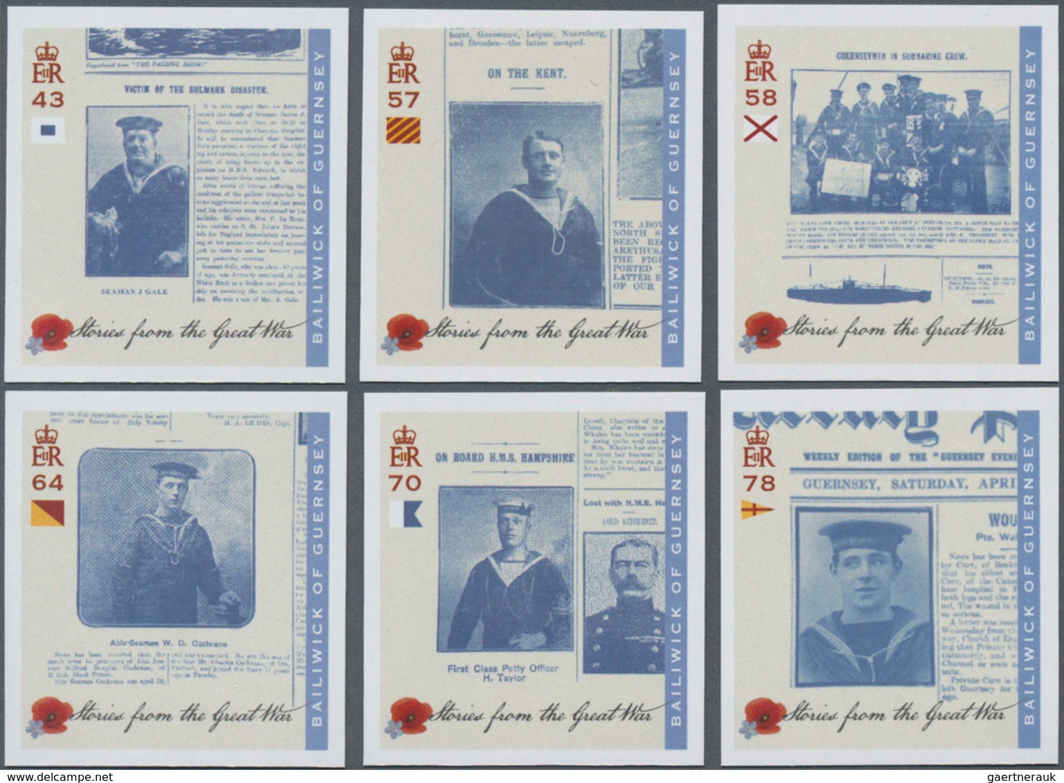 Großbritannien - Guernsey: 2016. Complete Set "The First World War: Participants Of The Navy Of Guer - Guernsey