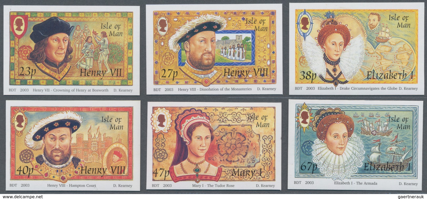 Großbritannien - Isle Of Man: 2003. Complete Set (6 Values) "400th Anniversary Of The Death Of Queen - Isle Of Man