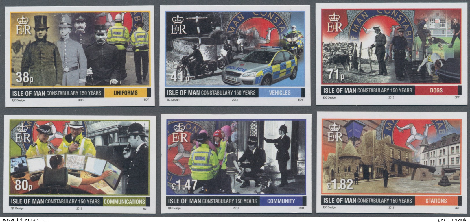 Großbritannien - Isle Of Man: 2013. Complete Set "150 Years Of Uniformed Police" (6 Values) In IMPER - Isle Of Man