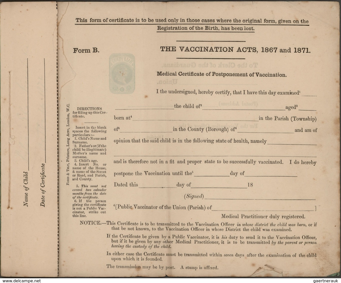 Großbritannien - Ganzsachen: 1872, Official Booklet With Two Preprinted Postal Stationery Sheets QV - 1840 Mulready-Umschläge