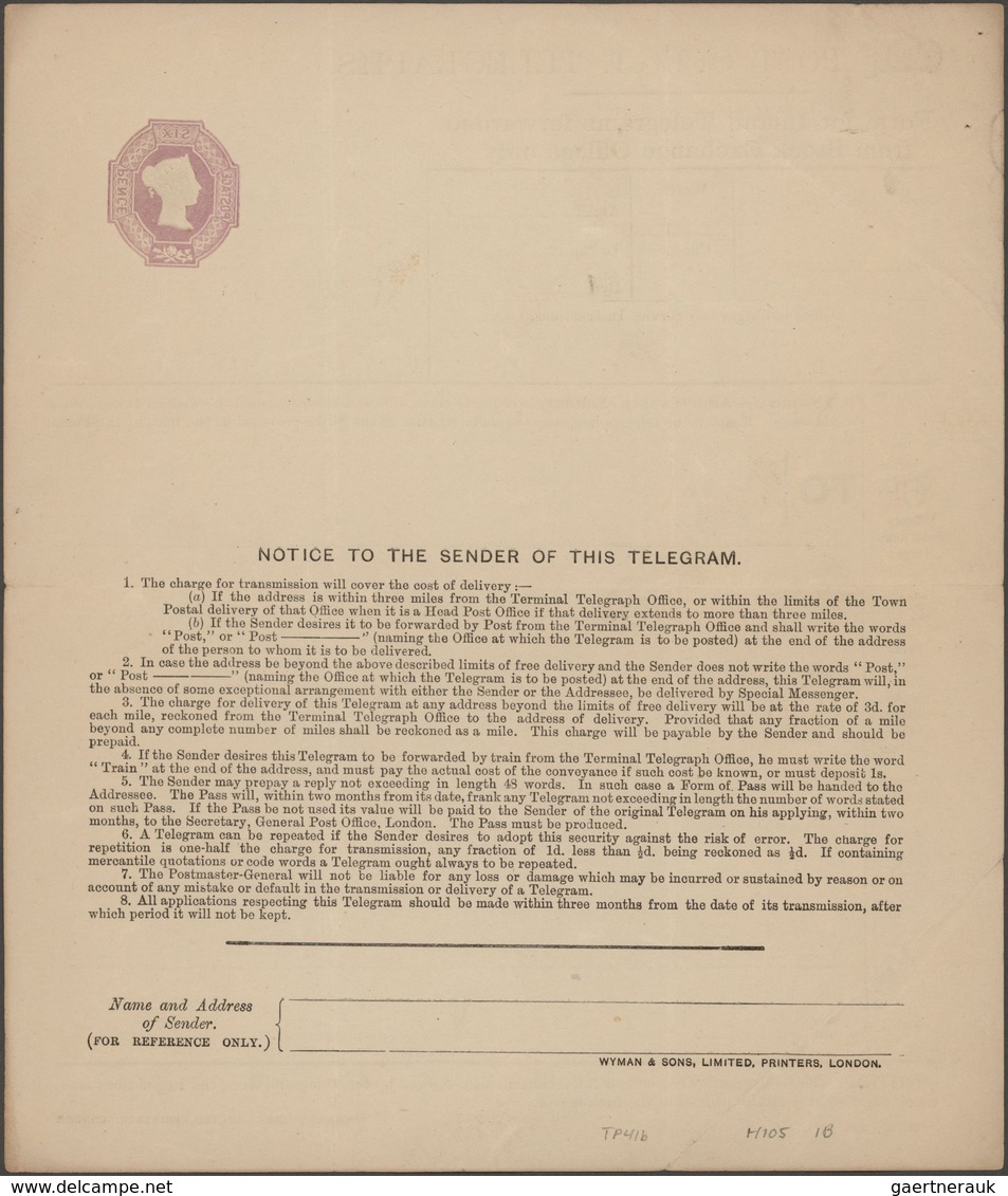 Großbritannien - Ganzsachen: 1881/98, Three Unused Postal Stationery Telegrams QV All Forwardedfrom - 1840 Mulready Omslagen En Postblad