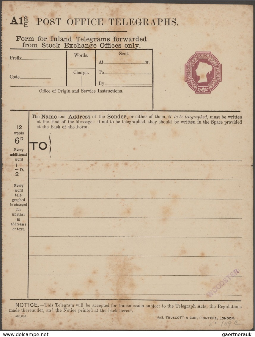 Großbritannien - Ganzsachen: 1881/98, Three Unused Postal Stationery Telegrams QV All Forwardedfrom - 1840 Mulready Omslagen En Postblad