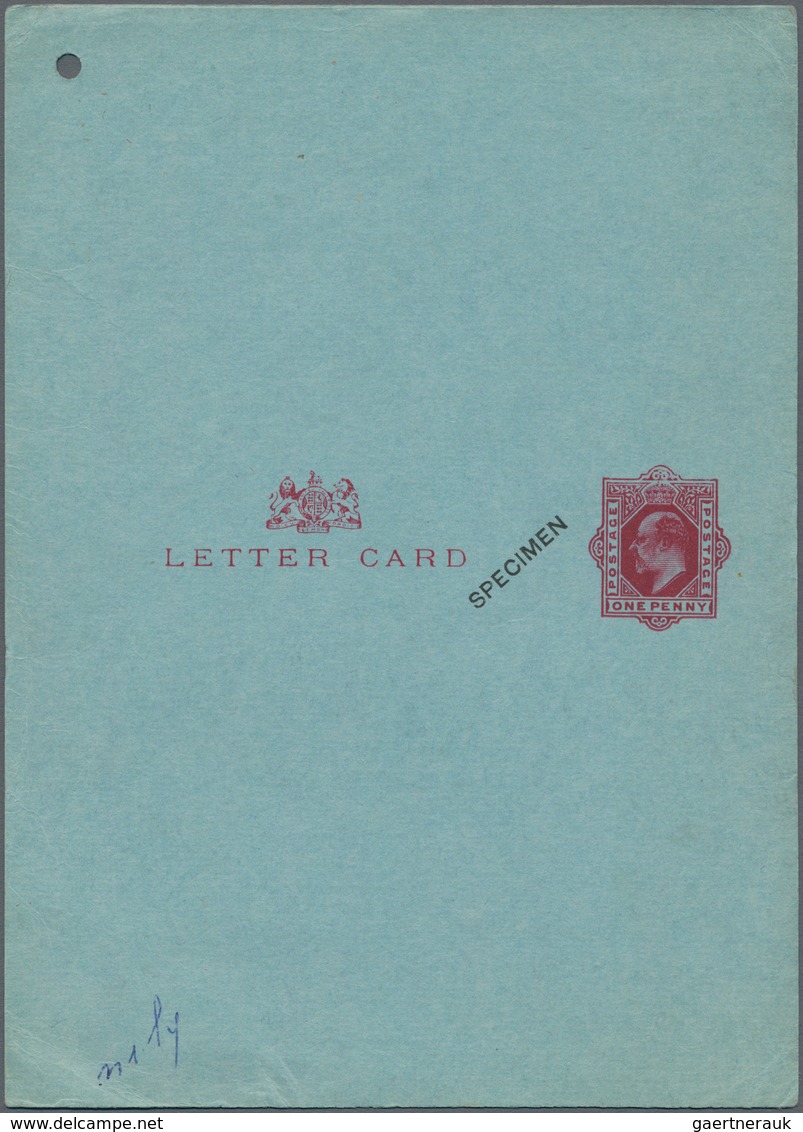 Großbritannien - Ganzsachen: 1902, Proof With Colour Trial In Carmine On Blue Paper, See Huggins`not - 1840 Mulready Envelopes & Lettersheets