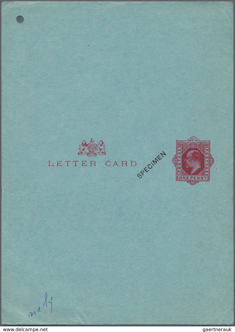 Großbritannien - Ganzsachen: 1902, Proof With Colour Trial In Carmine On Blue Paper, See Huggins`not - 1840 Mulready-Umschläge