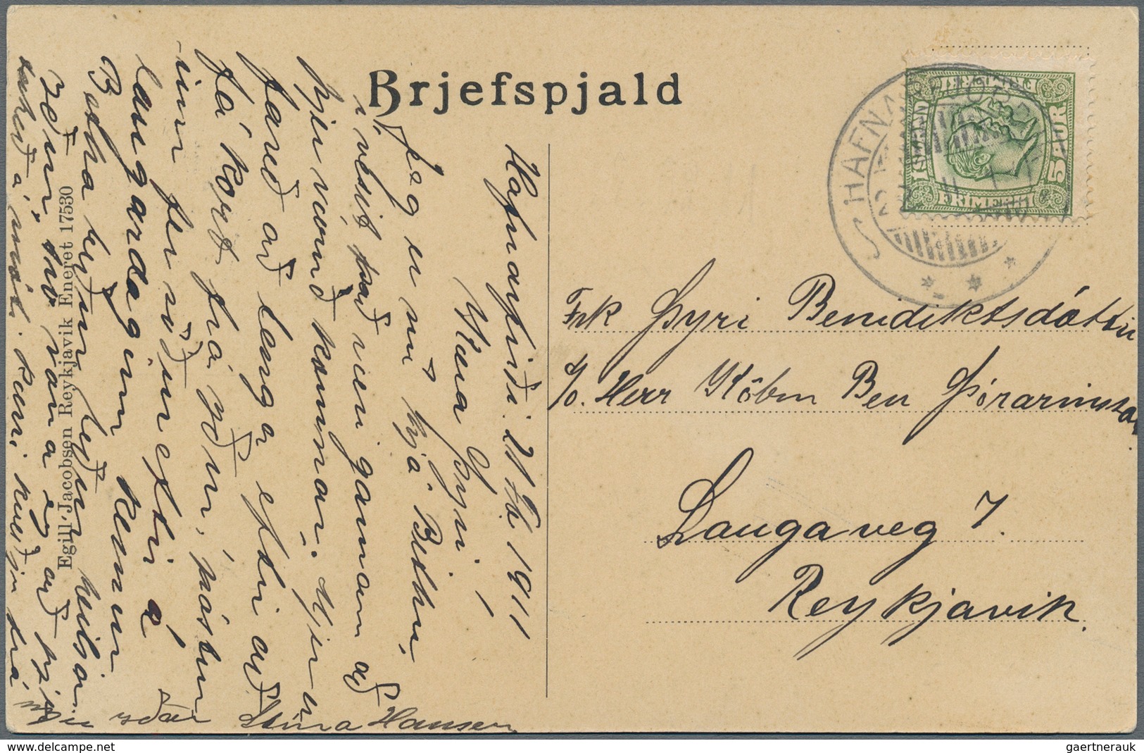 Island: 1904-30 Four Picture Postcards, With 1911 Card Depicting The Vestmannaeyjar Islands Franked - Other & Unclassified