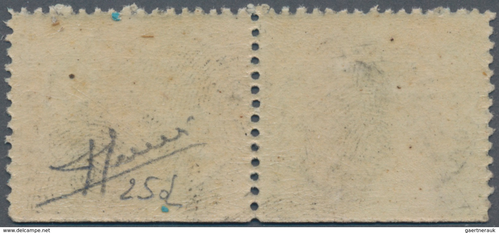 Italien - Altitalienische Staaten: Kirchenstaat: 1868, 5 C Greenish-blue Horizontal Pair From Sheet - Kirchenstaaten