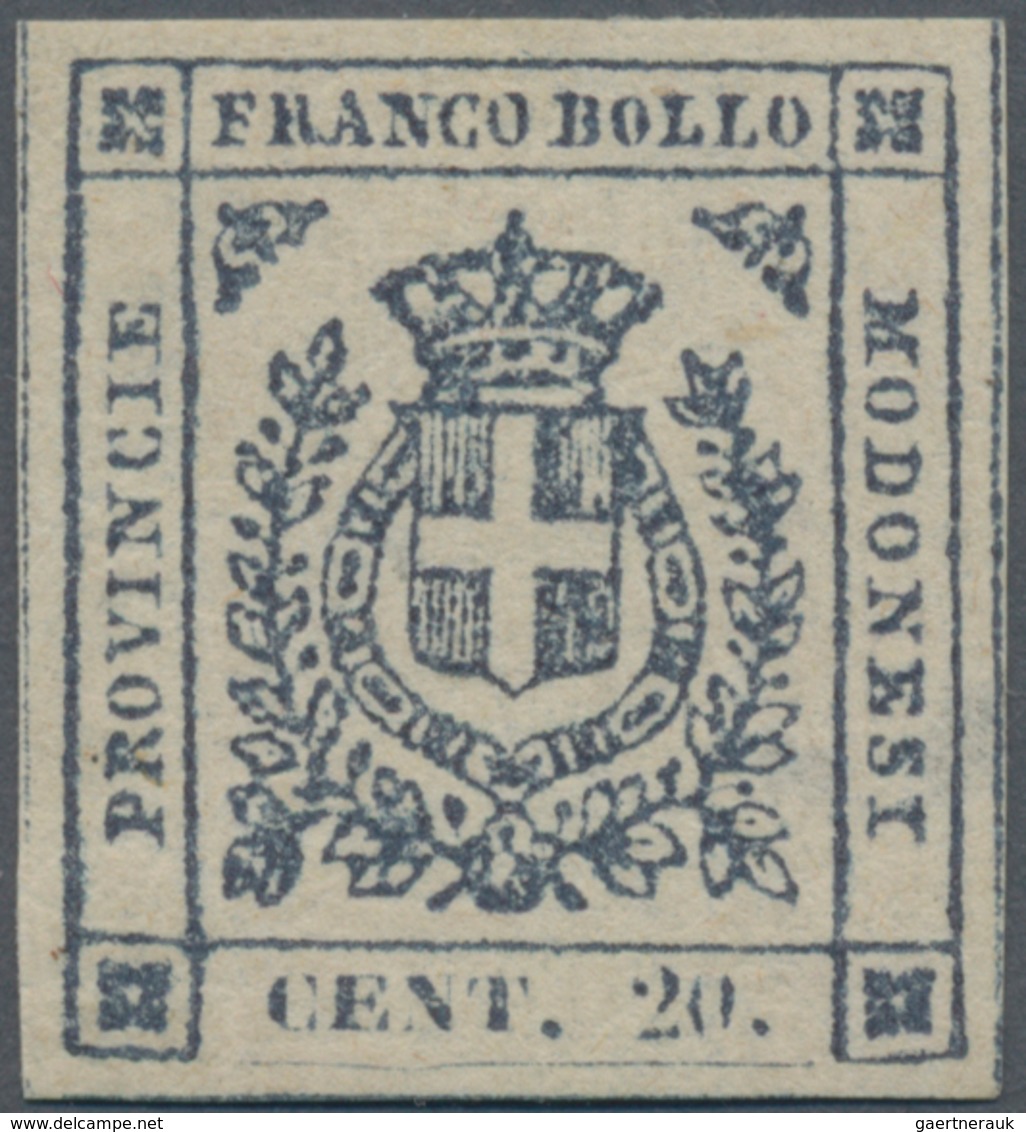 Italien - Altitalienische Staaten: Modena: 1859, 20 C Blue-violet Mint Never Hinged, All Sides Wide - Modena
