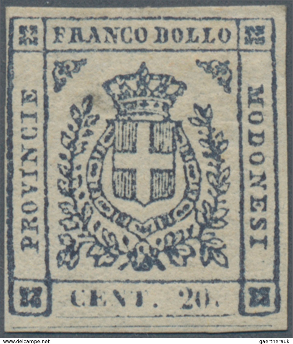 Italien - Altitalienische Staaten: Modena: 1859, 20 C Violet-slate Mint With Original Gum And A Rest - Modena
