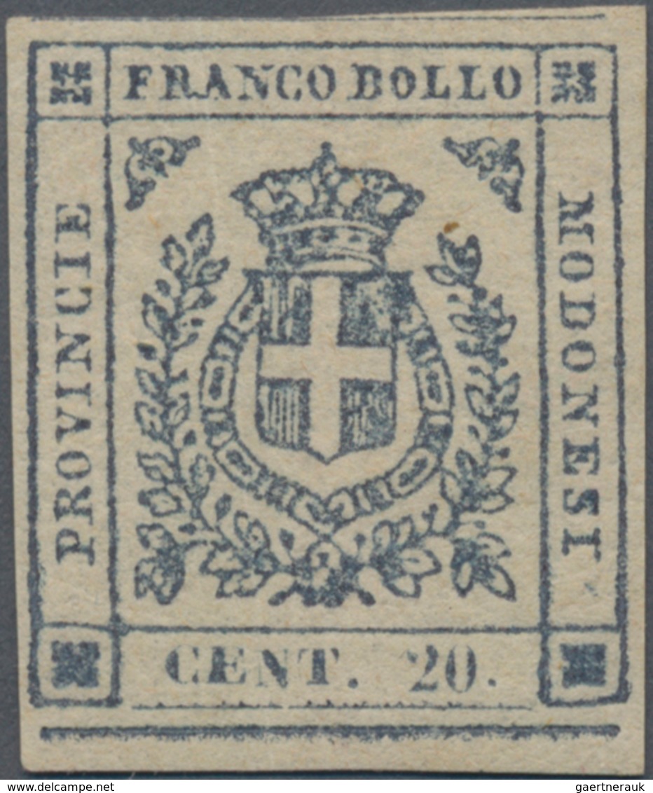 Italien - Altitalienische Staaten: Modena - Zeitungsstempelmarken: 1859, 20 C Blue-slate Unused With - Modena