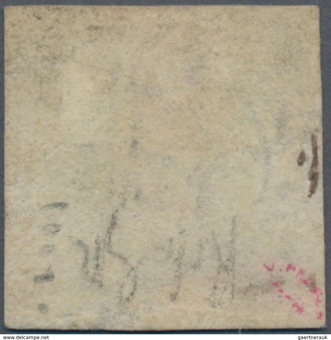 Italien - Altitalienische Staaten: Neapel: 1860, 1/2 T Blue Tied By Frame Cancel "Annullatto", Small - Naples