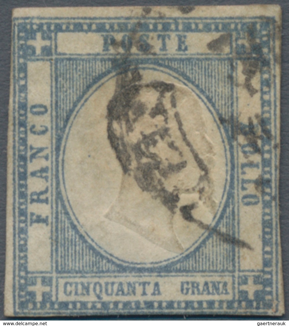 Italien - Altitalienische Staaten: Neapel: 1861, 50 Gr Light Blue Grey Cancelled, The Item Is Down T - Napels