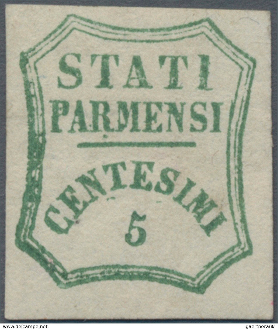 Italien - Altitalienische Staaten: Parma: 1859, 5 Cent. Blue-green Mint With Full Original Gum, Wide - Parma