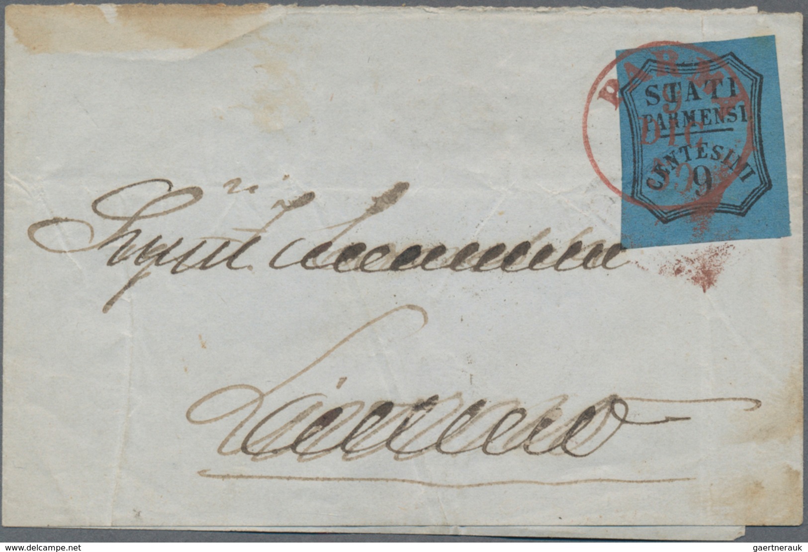 Italien - Altitalienische Staaten: Parma - Zeitungsstempelmarken: 1859, 9c. Black On Blue, Deep Colo - Parma