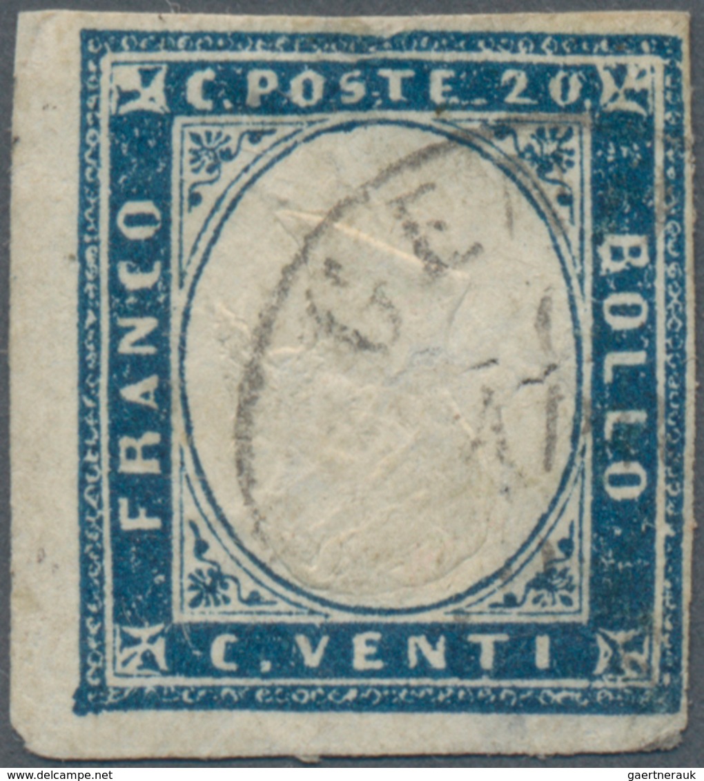 Italien - Altitalienische Staaten: Parma - Zeitungsstempelmarken: 1859, 20 C Cobalt Blue With INVERT - Parma