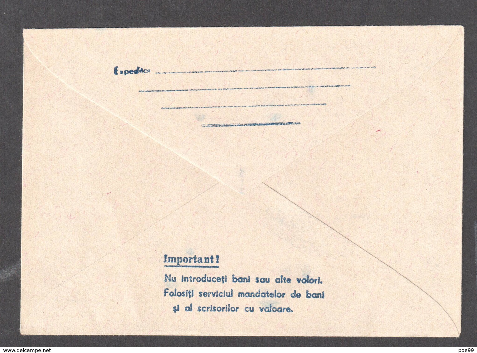 Rumänien Romania Stationery Cover 1957 Unused Very Rare- 207   Lenin, Blue On White-yellowish Paper, With Sender Notice - Ganzsachen