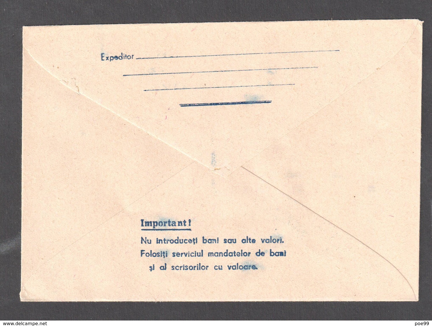 Rumänien Romania Stationery Cover 1957 Unused Very Rare- 208   Lenin, Blue On White-yellowish Paper, With Sender Notice - Ganzsachen