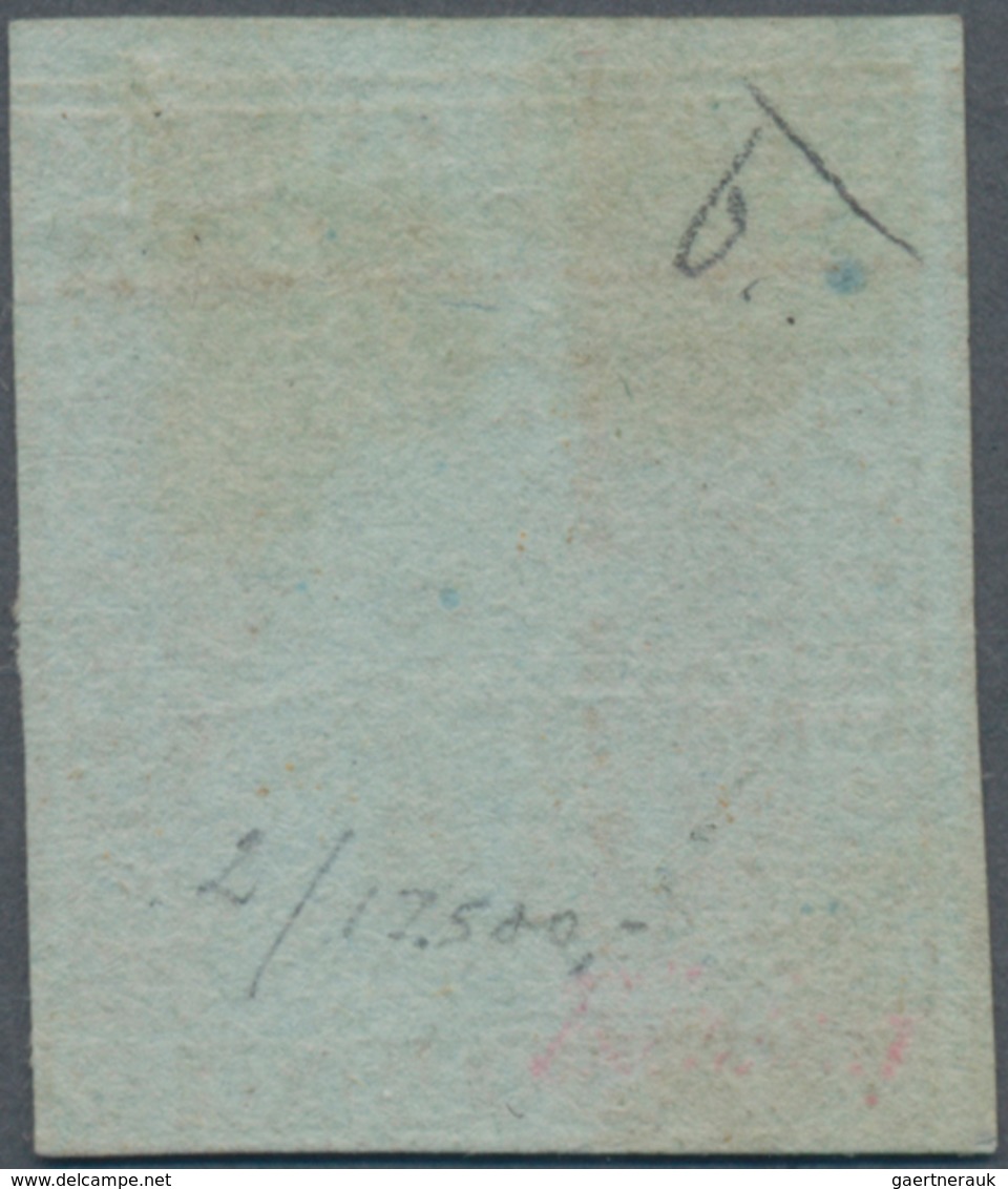 Italien - Altitalienische Staaten: Toscana: 1851, 1 So Yellow On Grey-blue Paper Tied By Red "P.D." - Tuscany