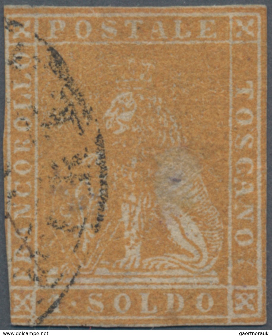 Italien - Altitalienische Staaten: Toscana: 1857, 1 So Ochre Tied By Circle Cancel, The Stamp Is Par - Tuscany