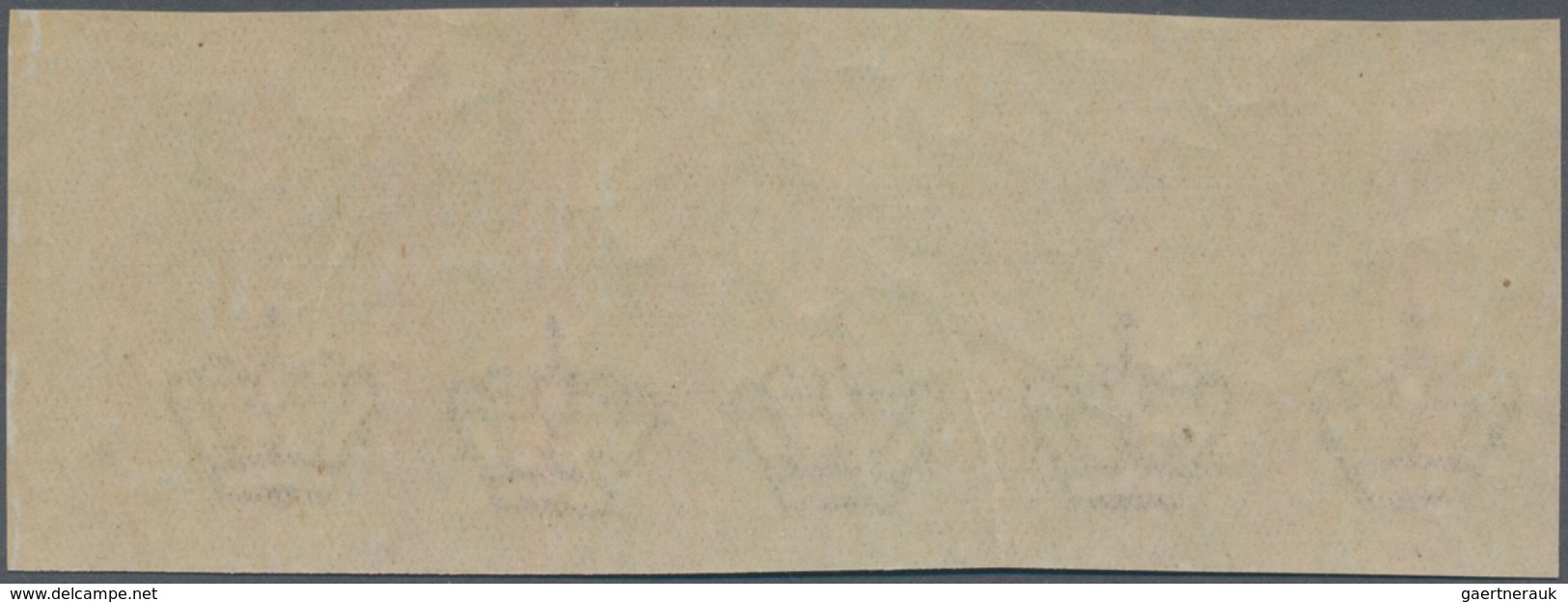 Italien: 1863, Imperforated Item As Proof Of The CROWN-watermark In Strip Of 5 Without Print On Thin - Marcophilia