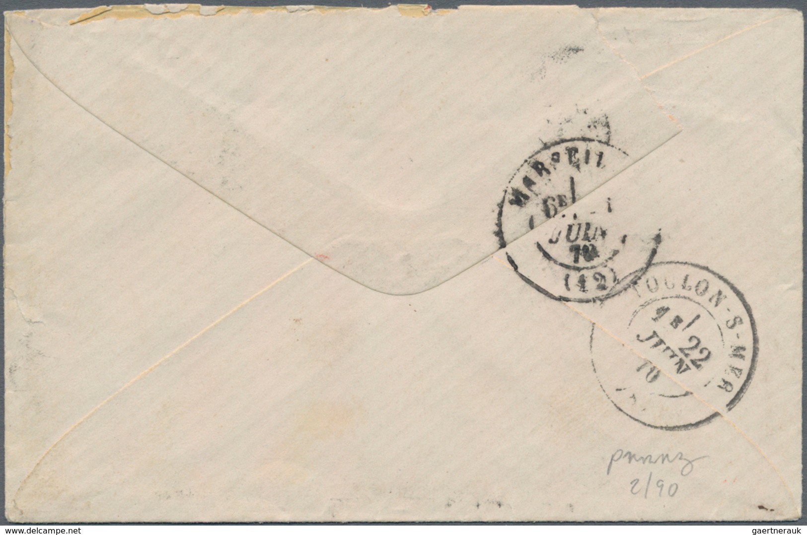 Italien: 1870 Cover Sent From The "CORPS EXPED.RE D'ITALIE ROME" To Toulon, Franked By Napoleon 1862 - Marcophilia