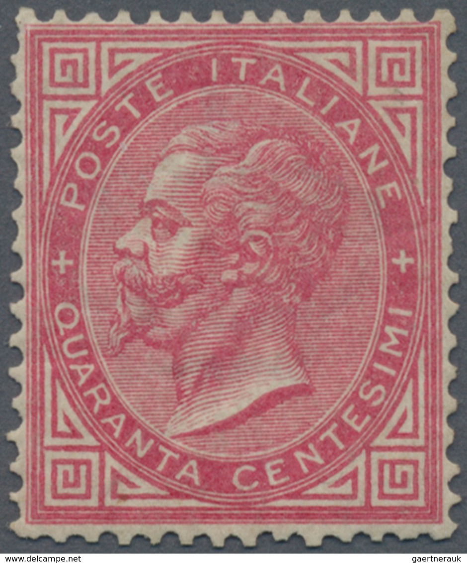 Italien: 1866. 40 C Carmine Rose, Turin Printing, Mint Never Hinged With Full Original Gum, Perfect - Marcophilia