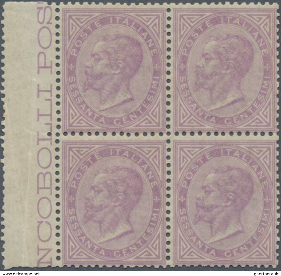 Italien: 1863, 60 C Violet London-print In Block Of 4, Mint Never Hinged, The Stamps Are Well Perfor - Marcophilia
