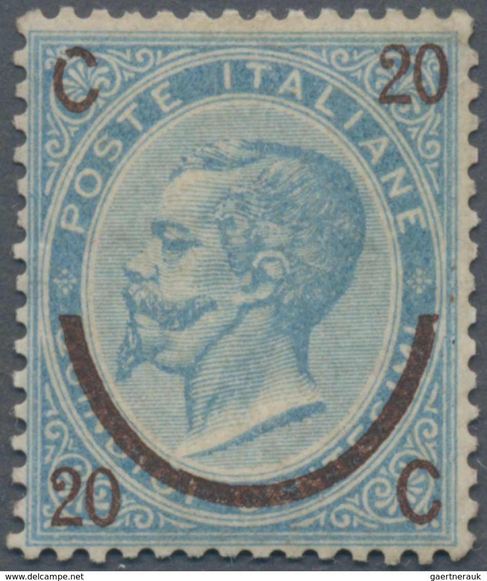 Italien: 1865, 20 C On 15 C Blue In Type I Mint With A Hinge, The Stamp Is Well Perforated And Centr - Marcophilia