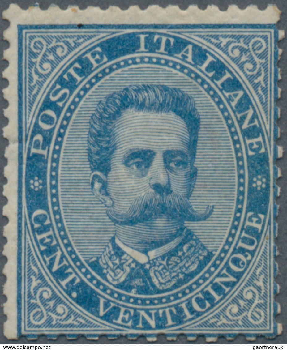 Italien: 1879, 25 C Blue Umberto Mint With Original Gum, The Stamp Is Well Perforated And Colourfres - Marcophilia