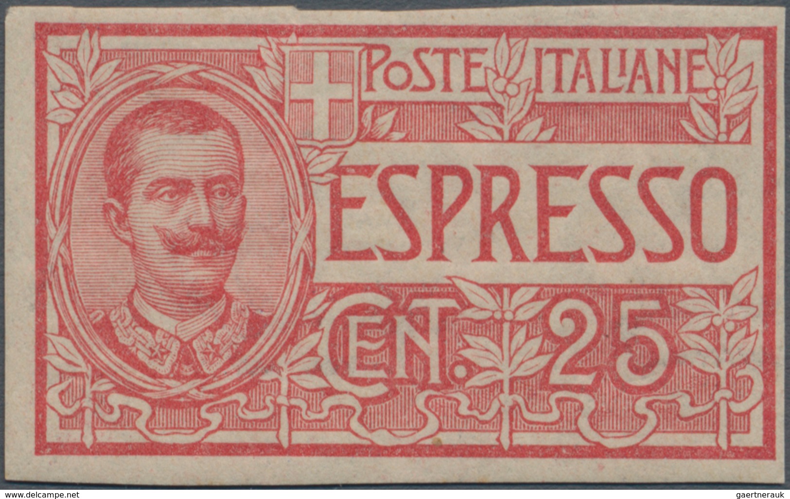 Italien: 1903, Express Stamp 'Victor Emanuel III.' 25c. Rose IMPERFORATE Single, MNH With Typical Un - Marcophilia