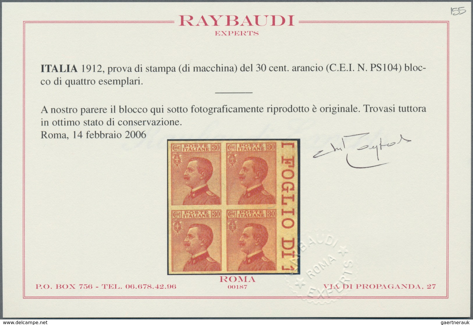 Italien: 1912, 30 C Brown-orange Imperforated Proof In Block Of 4 With Right Sheet-margin, Unused Wi - Poststempel