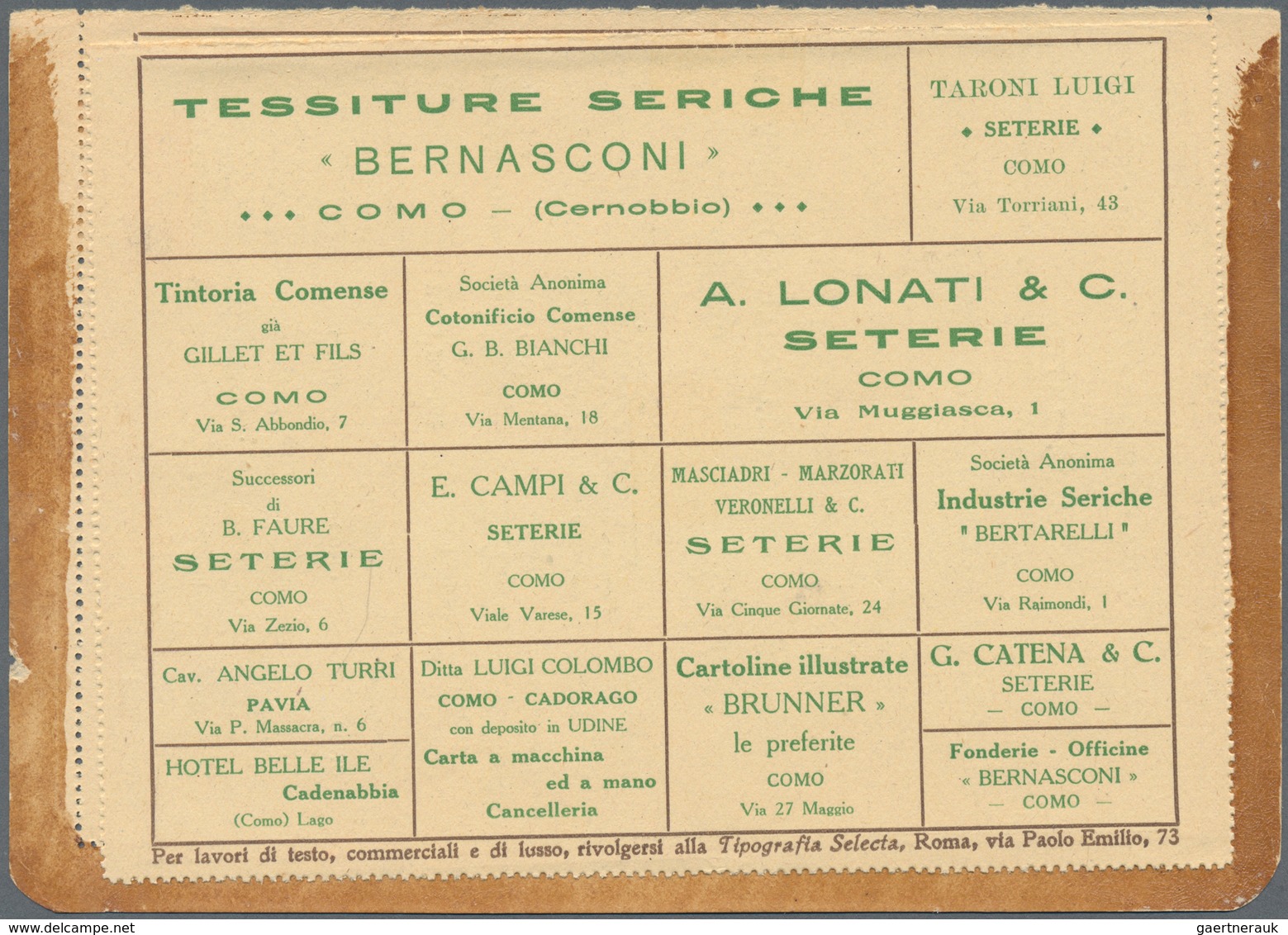 Italien: 1921, Viktor Emanuel 10c. Rose With Black Opt. 'B.L.P' On Front Of Unused Lettercard (Busta - Poststempel