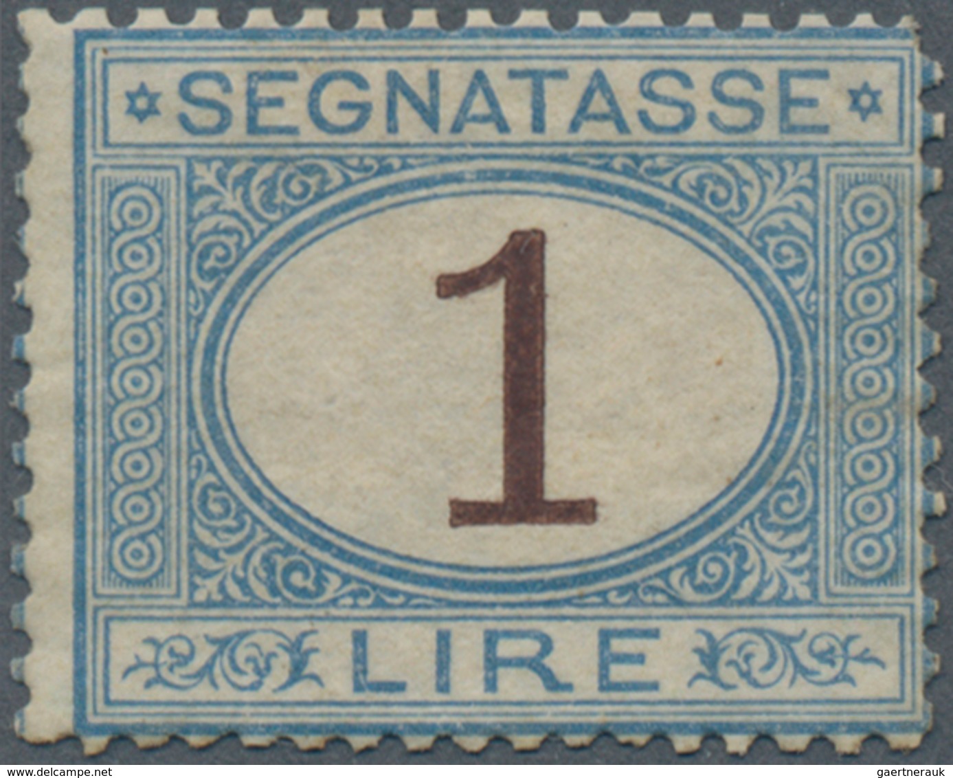 Italien - Portomarken: 1870, 1 L Blue/brown Mint With False Gum And A Rest Of Hinge, The Stamp Is A - Postage Due