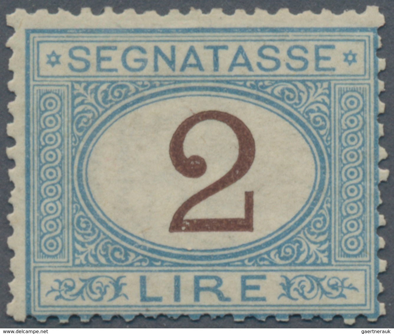 Italien - Portomarken: 1870, 2 L Blue/brown Postage Due Stamp Mint Never Hinged, The Stamp Is Normal - Portomarken