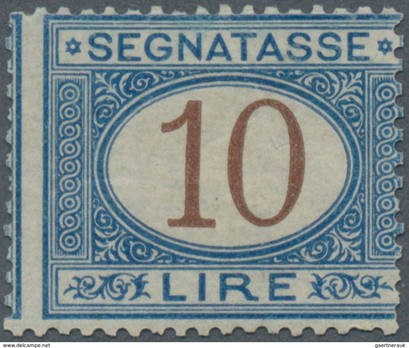 Italien - Portomarken: 1874, 10 L Brown/blue Postage Due Stamp Mint Never Hinged, The Stamp Is Norma - Postage Due