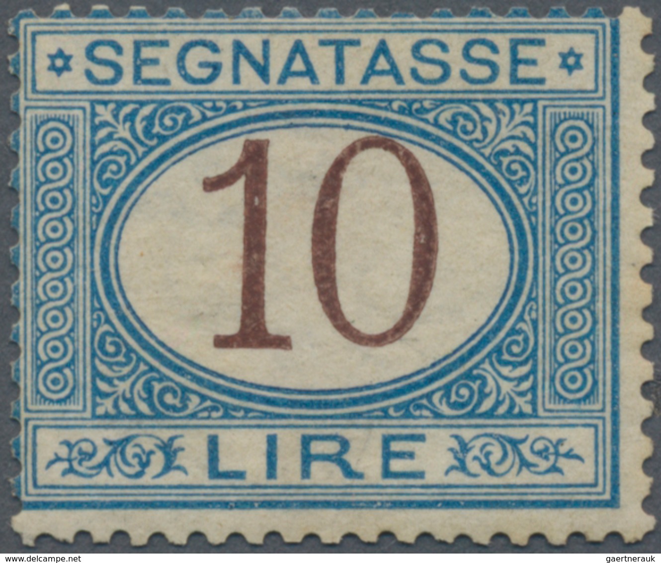 Italien - Portomarken: 1870, 10 L Postage Due With BROWN Digits, MNH, Fresh Colours, Slightly Off Ce - Postage Due