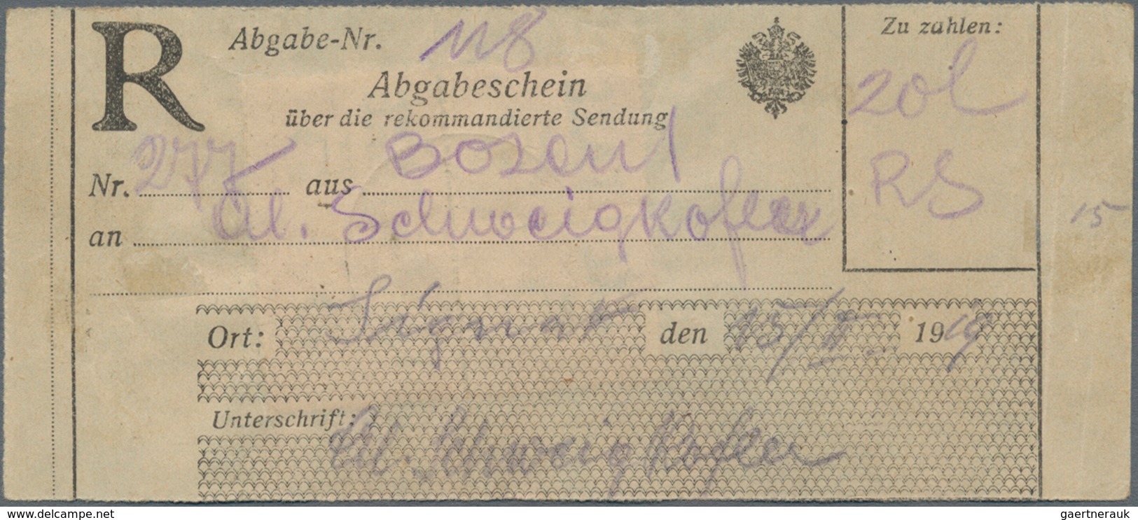 Italienische Besetzung 1918/23 - Trentino: POSTAGE DUES: 1919, "TAXE 5" On 2c. Red-brown, Block Of F - Trentino